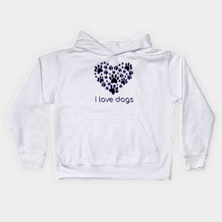 I love dogs Kids Hoodie